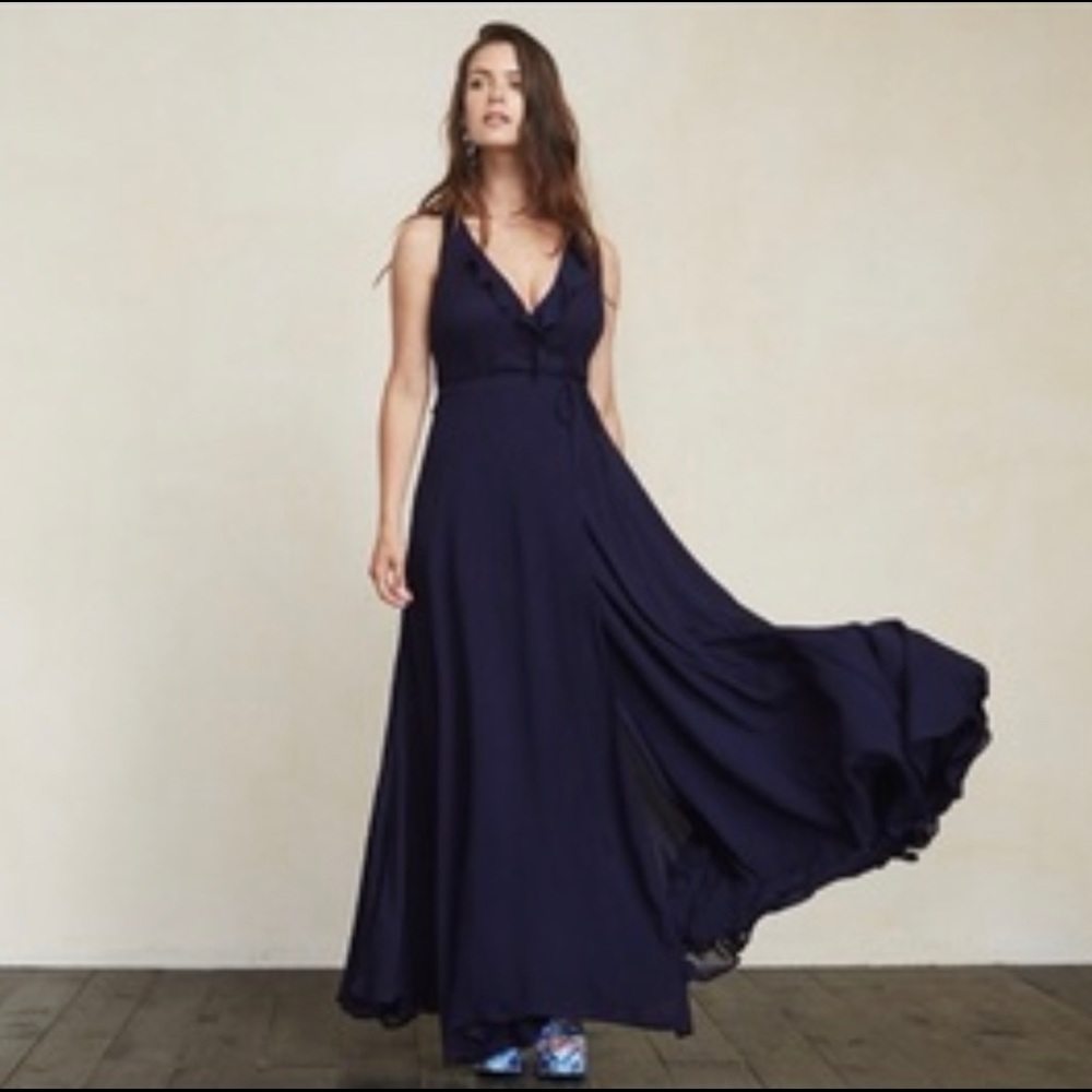 Reformation Navy Arabella dress